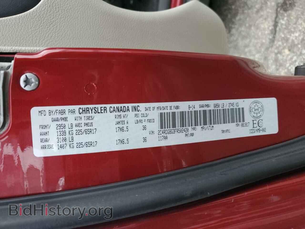 2015 DODGE CARAVAN - VIN: 2C4RDGBG3FR502420 - Фото 13