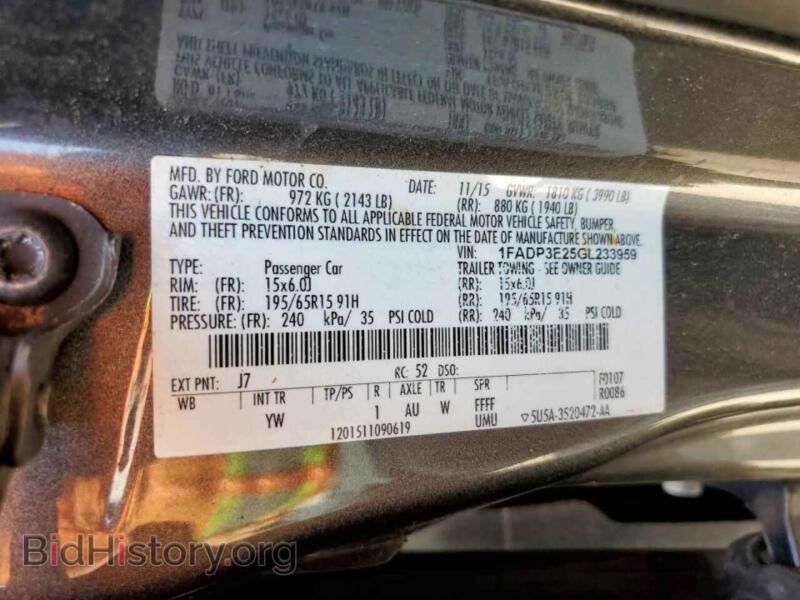 2016 Ford FOCUS (VIN 1FADP3E25GL233959) — фото 13 из 13