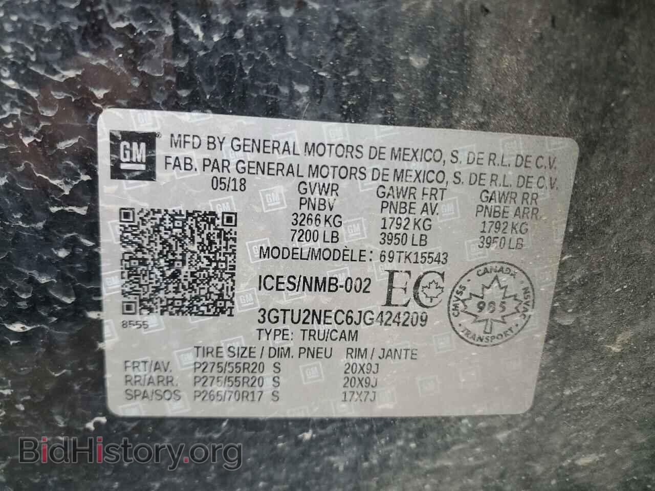 2018 GMC SIERRA - VIN: 3GTU2NEC6JG424209 - Фото 12