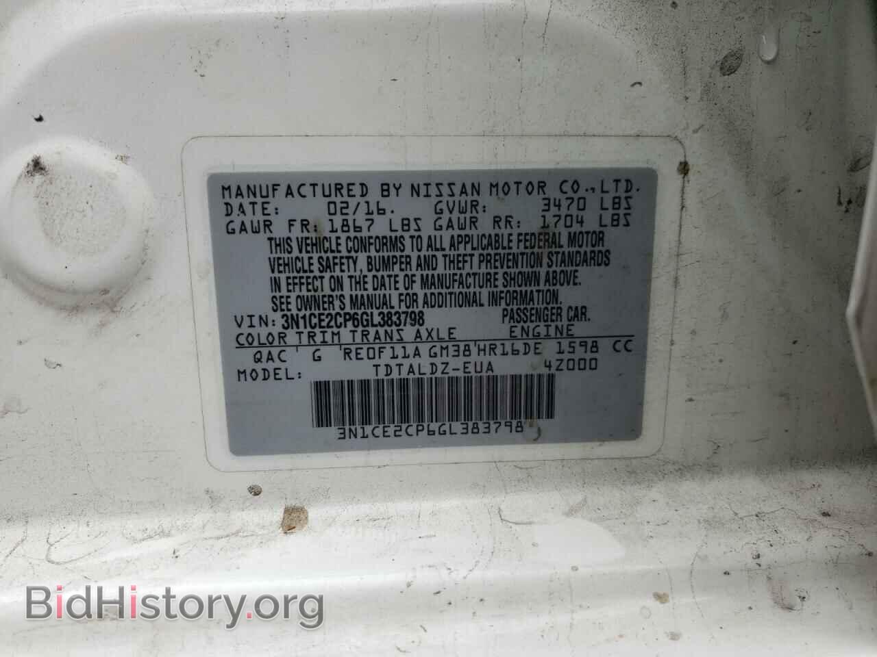 2016 NISSAN VERSA - VIN: 3N1CE2CP6GL383798 - Фото 13