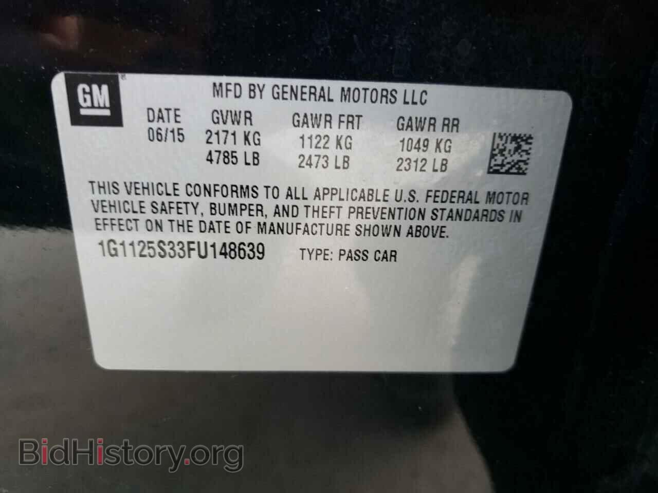2015 CHEVROLET IMPALA - VIN: 1G1125S33FU148639 - Фото 10