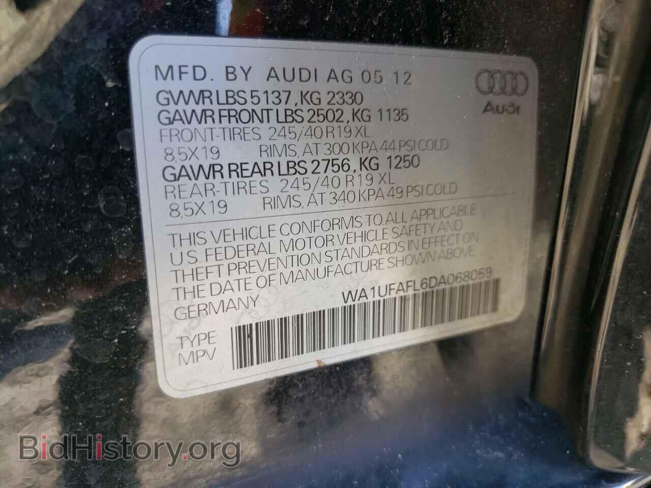 2013 AUDI A4 - VIN: WA1UFAFL6DA068059 - Фото 12