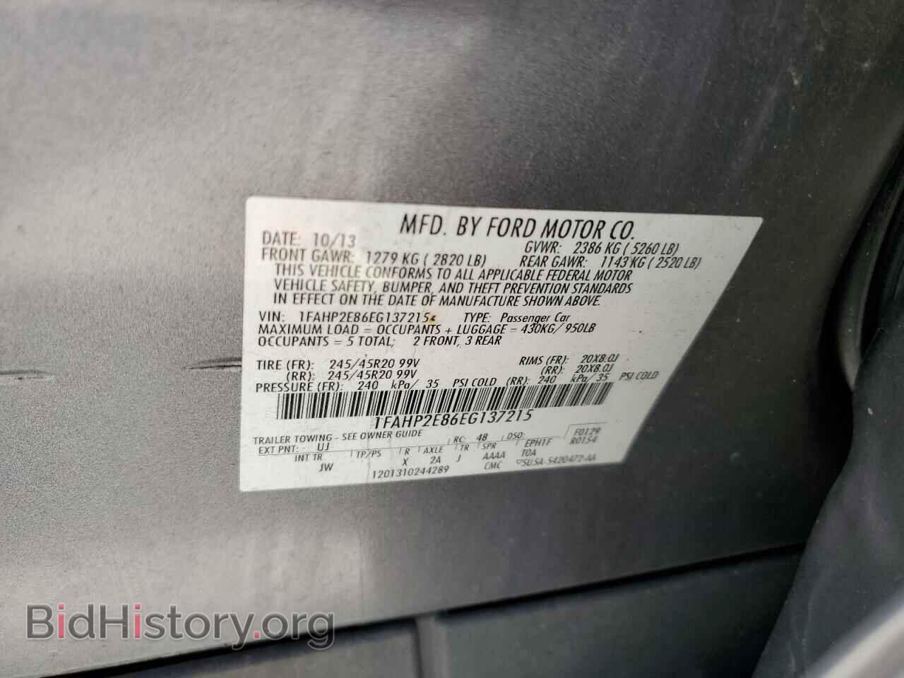 2014 FORD TAURUS - VIN: 1FAHP2E86EG137215 - Фото 12