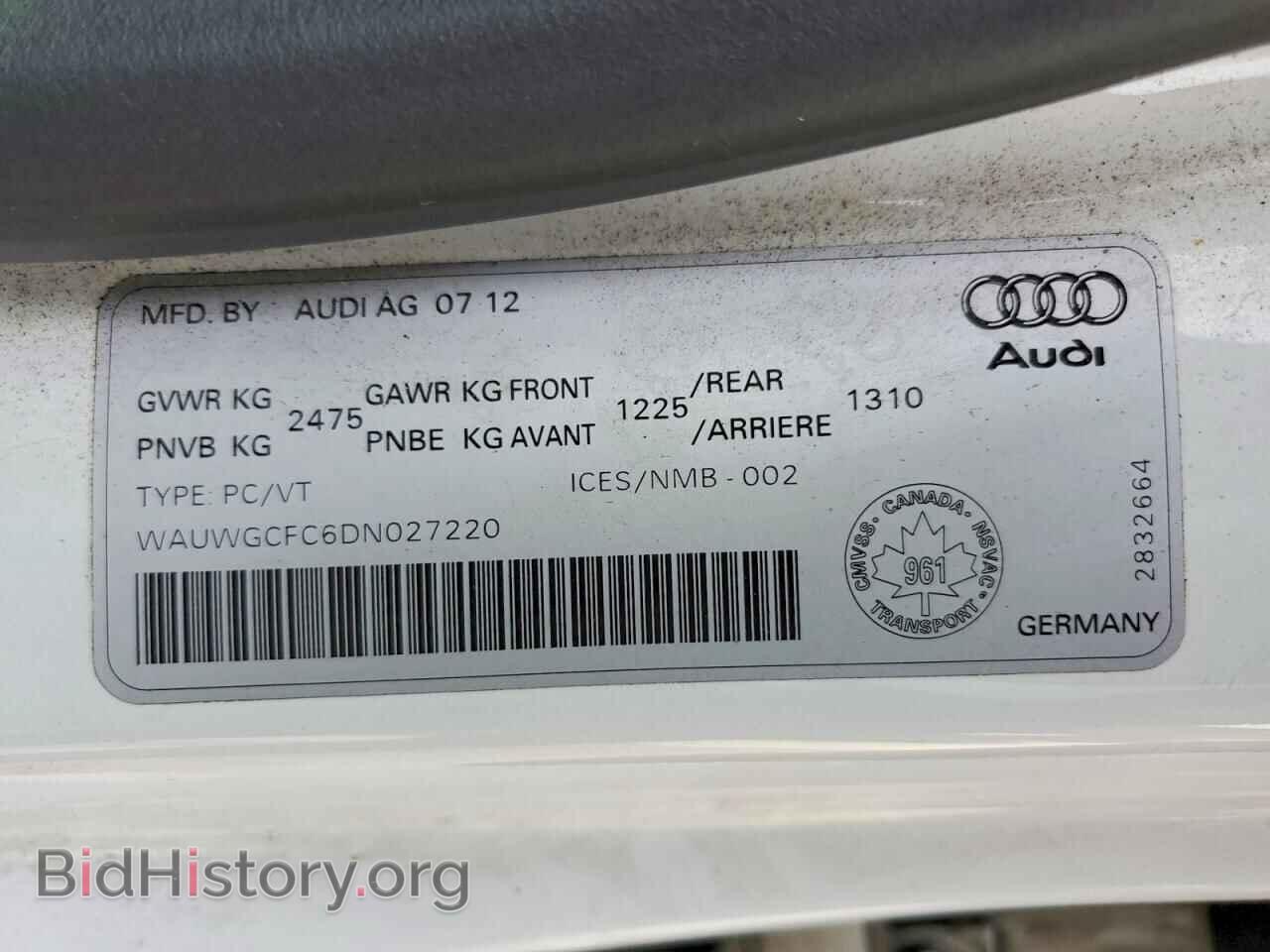 2013 AUDI A7 - VIN: WAUWGCFC6DN027220 - Photo 12