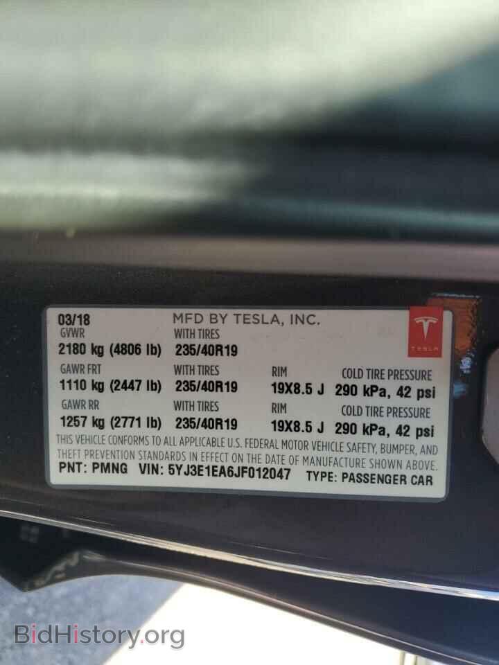 2018 TESLA MODEL 3 - VIN: 5YJ3E1EA6JF012047 - Photo 12