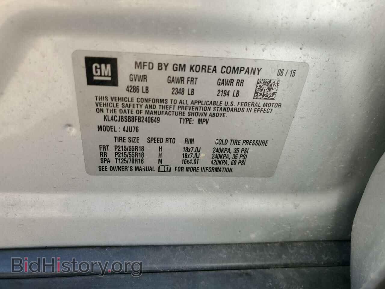2015 BUICK ENCORE - VIN: KL4CJBSB8FB240649 - Photo 13