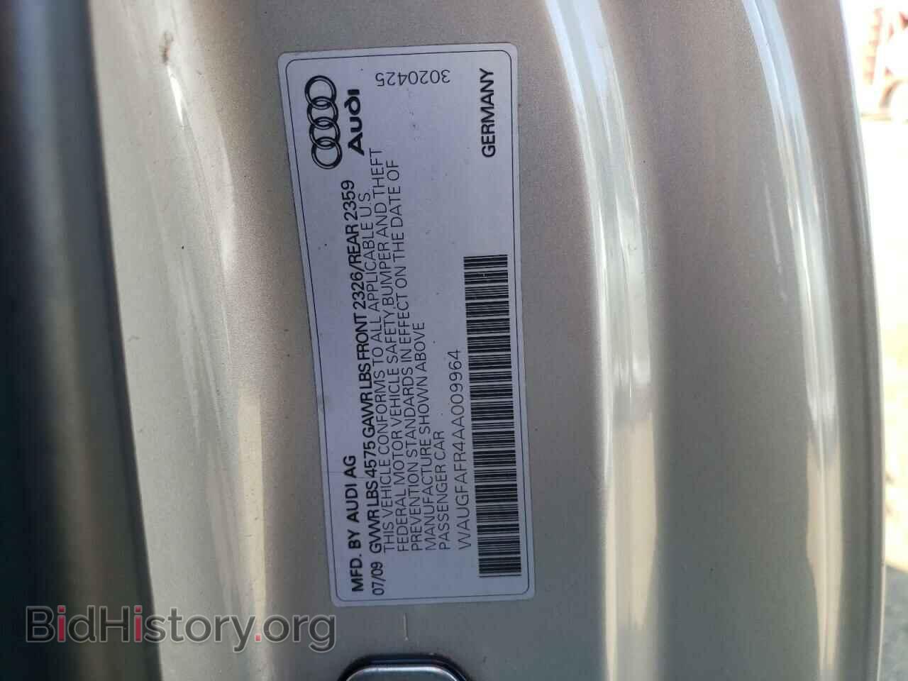 2010 AUDI A5 - VIN: WAUGFAFR4AA009964 - Фото 12