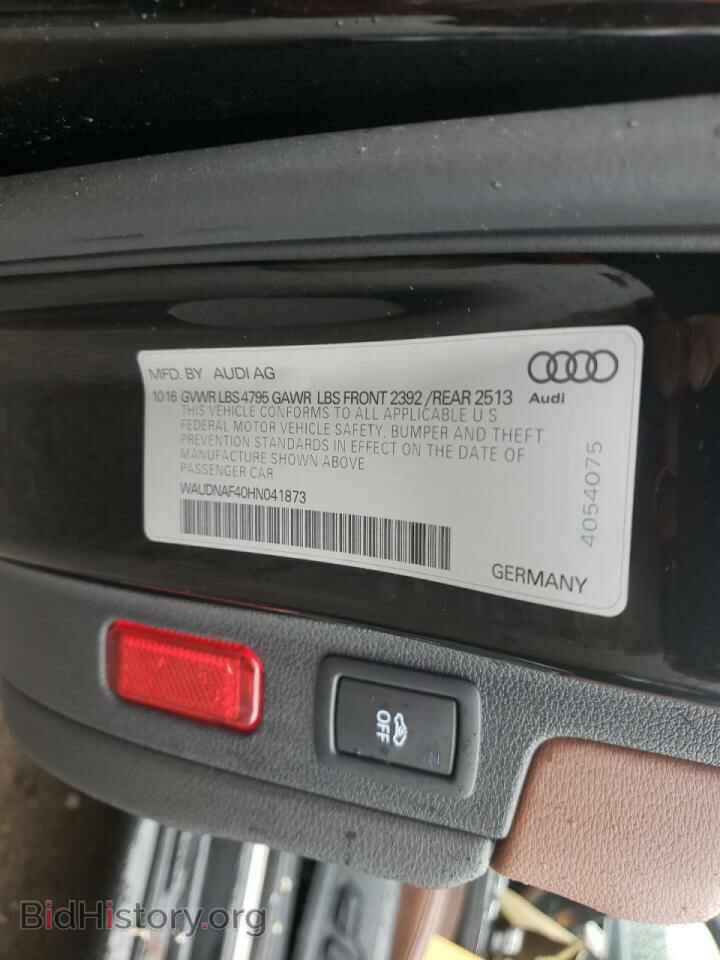 2017 AUDI A4 - VIN: WAUDNAF40HN041873 - Фото 10