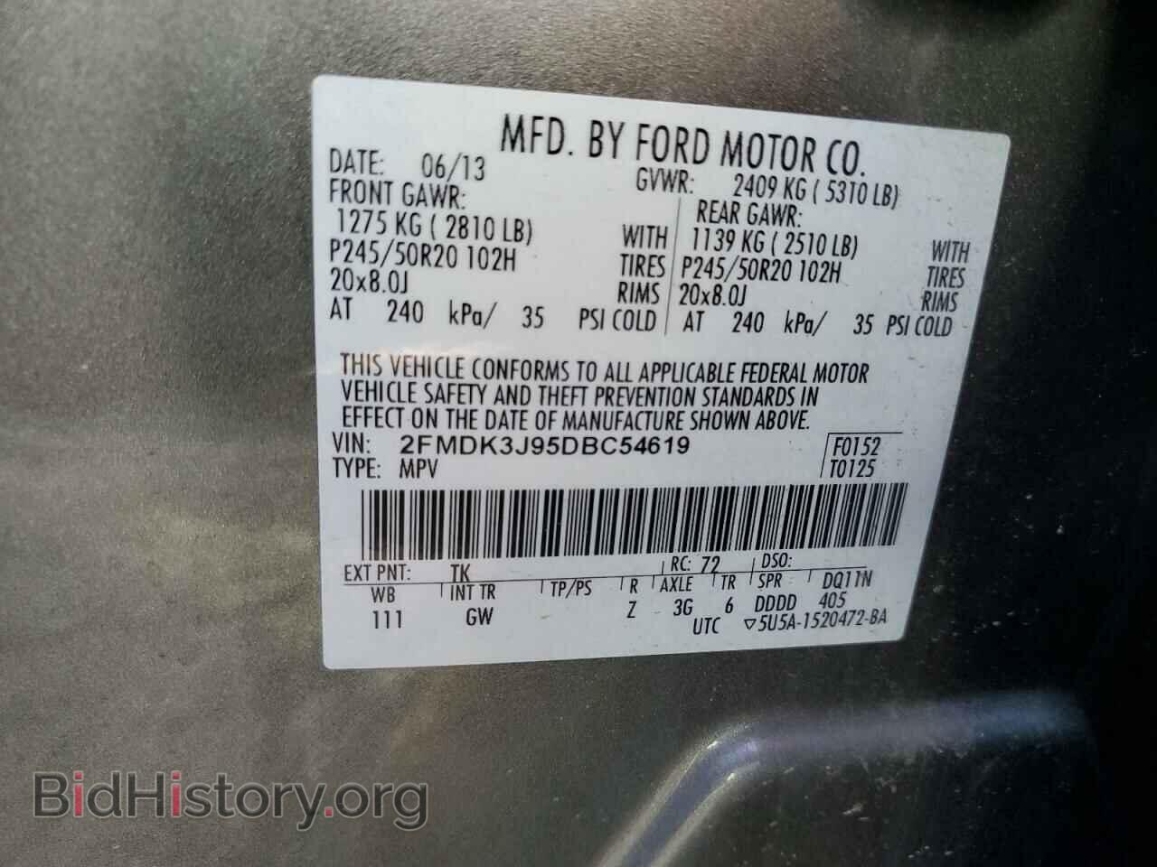 2013 FORD EDGE - VIN: 2FMDK3J95DBC54619 - Photo 13