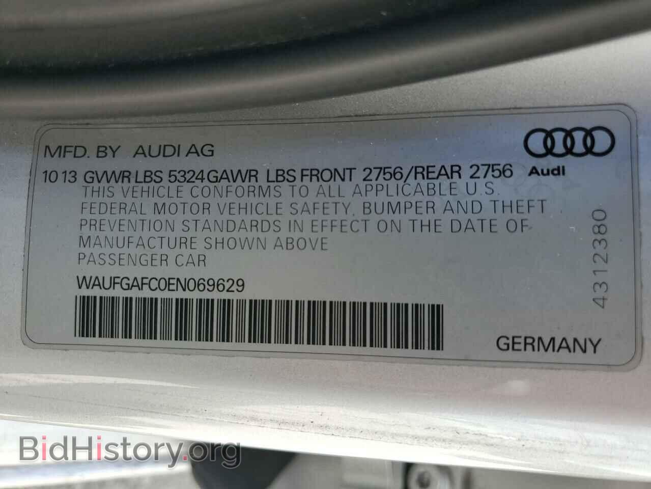 2014 AUDI A6 - VIN: WAUFGAFC0EN069629 - Фото 12
