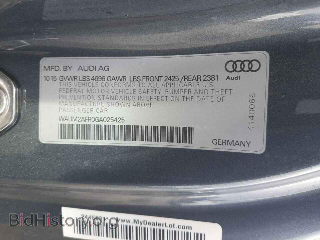 2016 AUDI A5 - VIN: WAUM2AFR0GA025425 - Фото 10