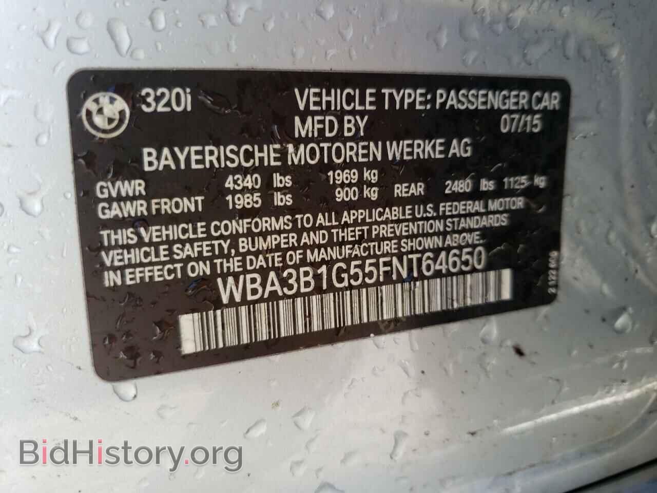 2015 BMW 3 SERIES - VIN: WBA3B1G55FNT64650 - Фото 10