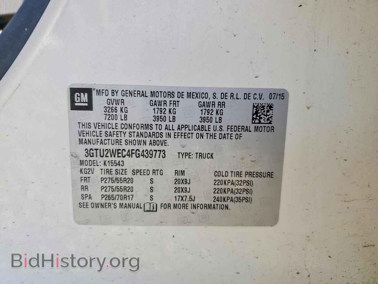 2015 GMC SIERRA - VIN: 3GTU2WEC4FG439773 - Фото 12