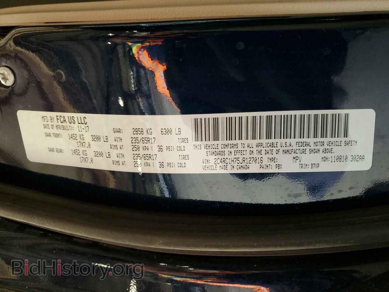 2018 CHRYSLER PACIFICA - VIN: 2C4RC1H75JR127016 - Photo 13