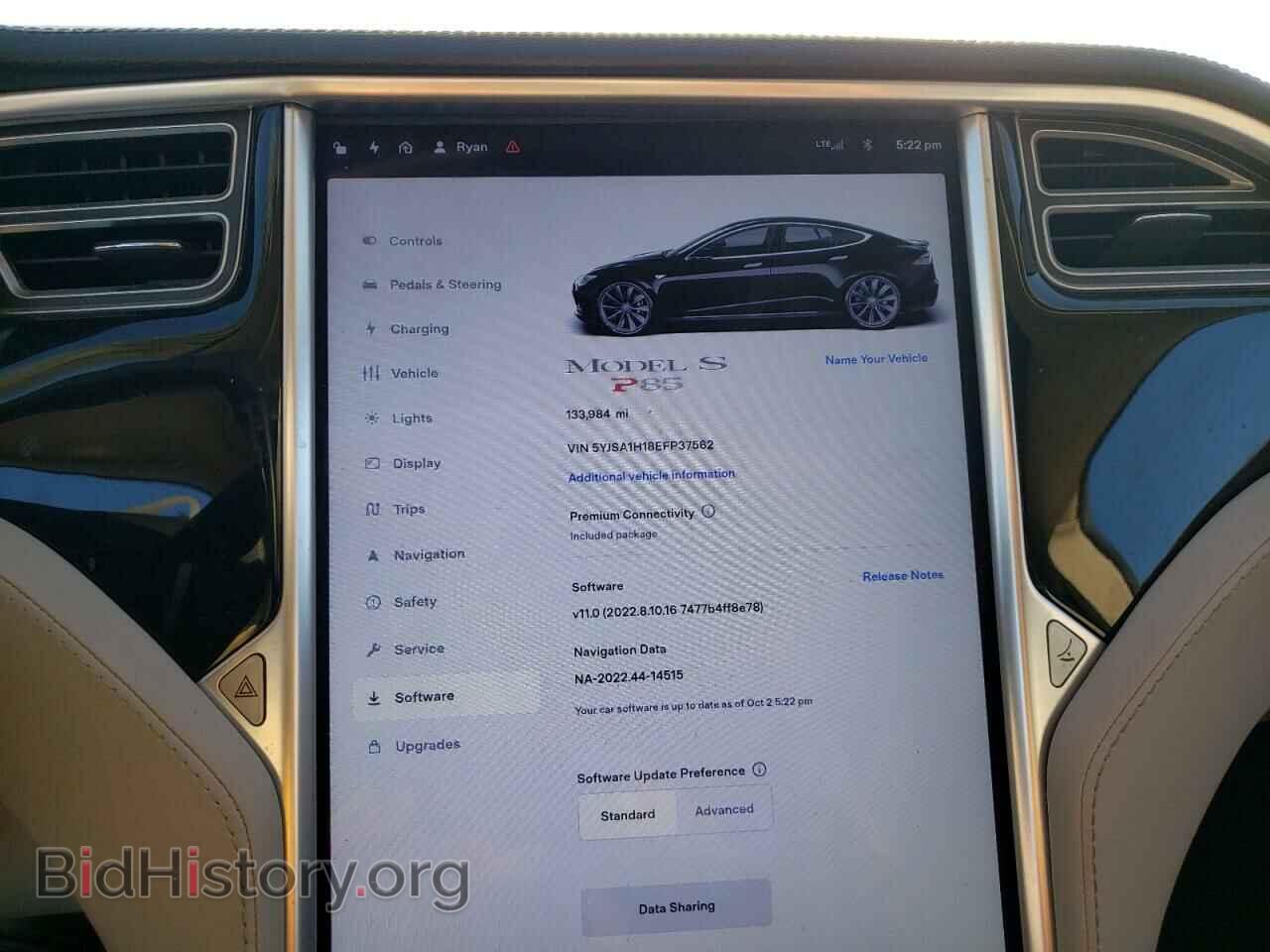 2014 TESLA MODEL S - VIN: 5YJSA1H18EFP37562 - Photo 9