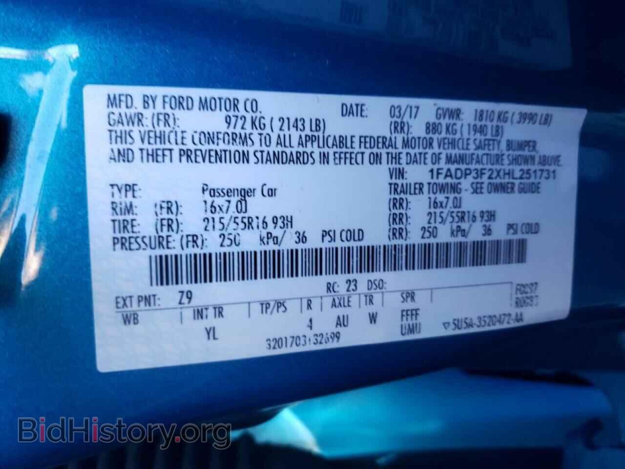 2017 FORD FOCUS - VIN: 1FADP3F2XHL251731 - Фото 10