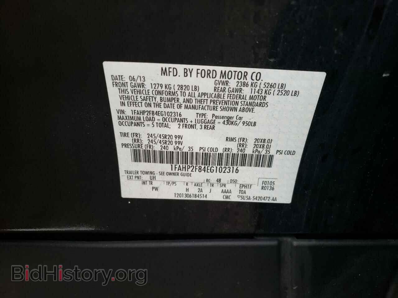 2014 FORD TAURUS - VIN: 1FAHP2F84EG102316 - Фото 13