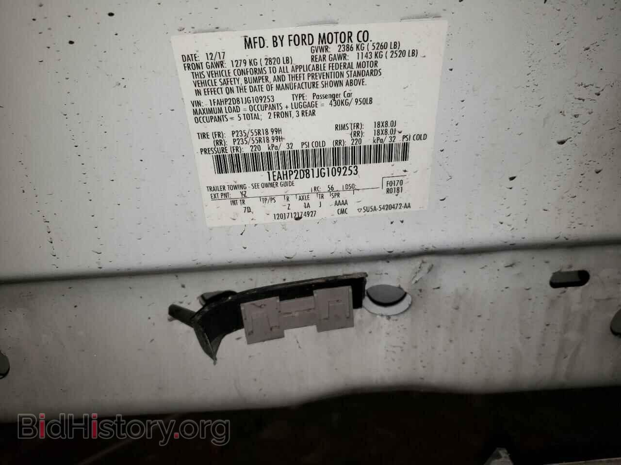 2018 FORD TAURUS - VIN: 1FAHP2D81JG109253 - Фото 10