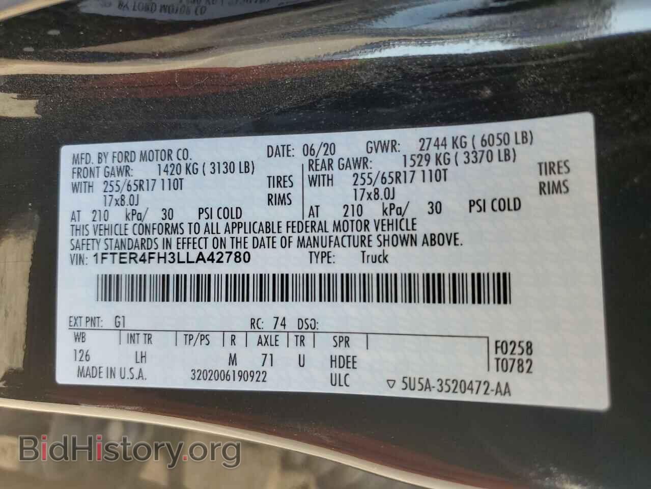 2020 FORD RANGER - VIN: 1FTER4FH3LLA42780 - Фото 12