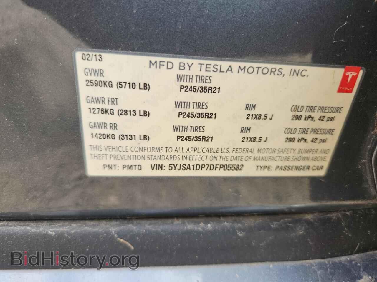 2013 TESLA MODEL S - VIN: 5YJSA1DP7DFP05582 - Photo 12