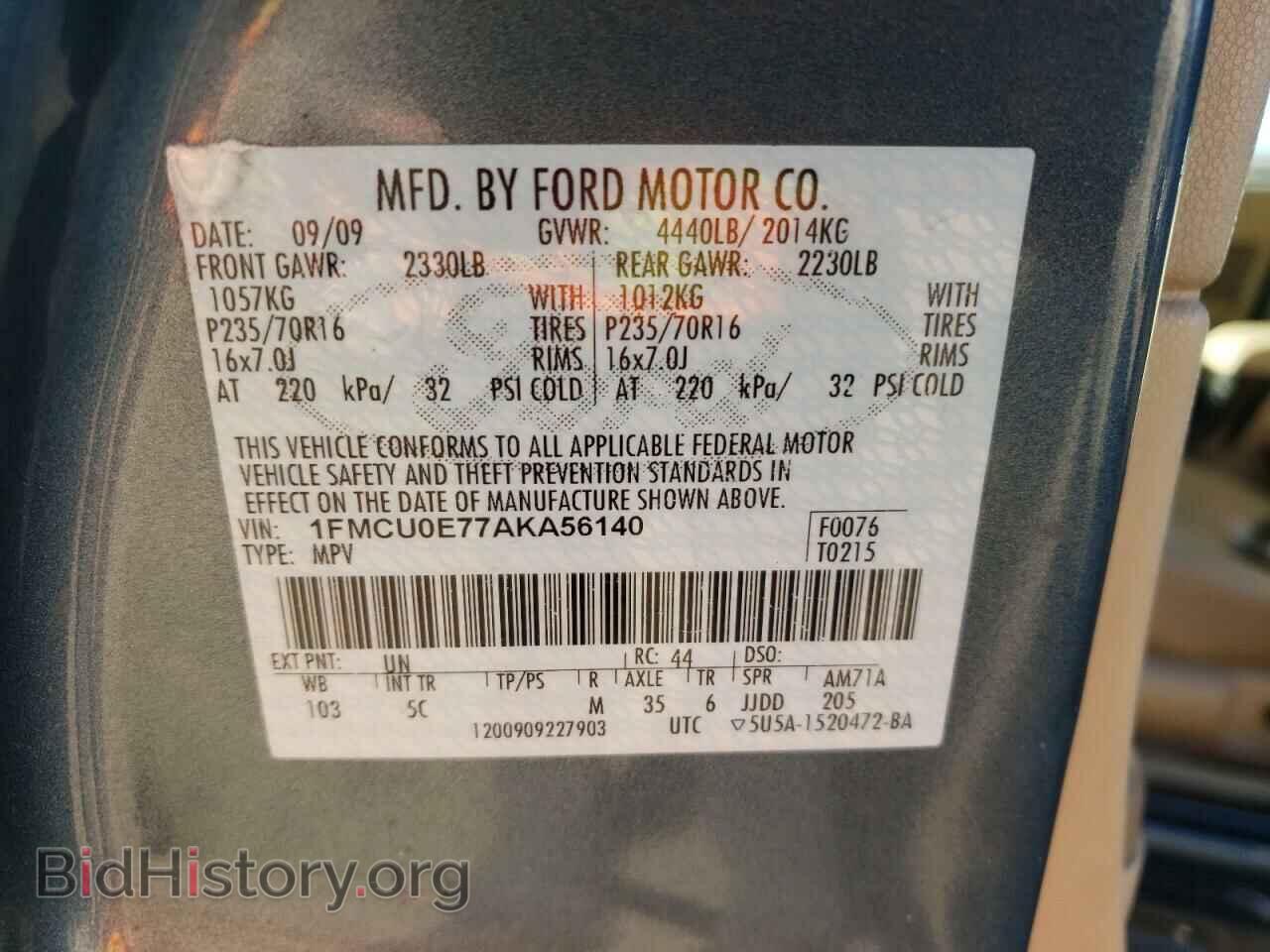 2010 FORD ESCAPE - VIN: 1FMCU0E77AKA56140 - Фото 14