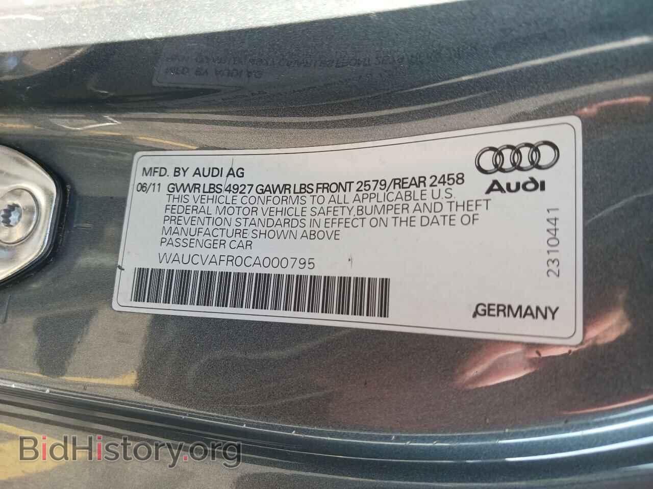 2012 AUDI S5/RS5 - VIN: WAUCVAFR0CA000795 - Фото 10