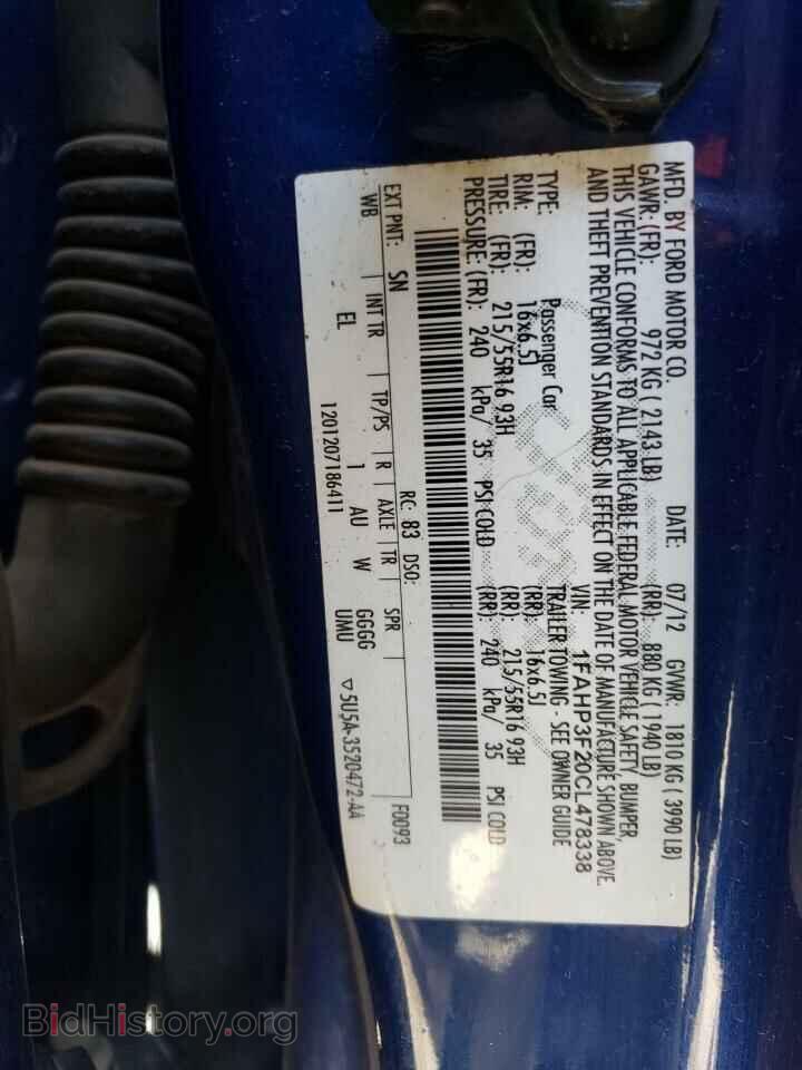 2012 FORD FOCUS - VIN: 1FAHP3F20CL478338 - Фото 10