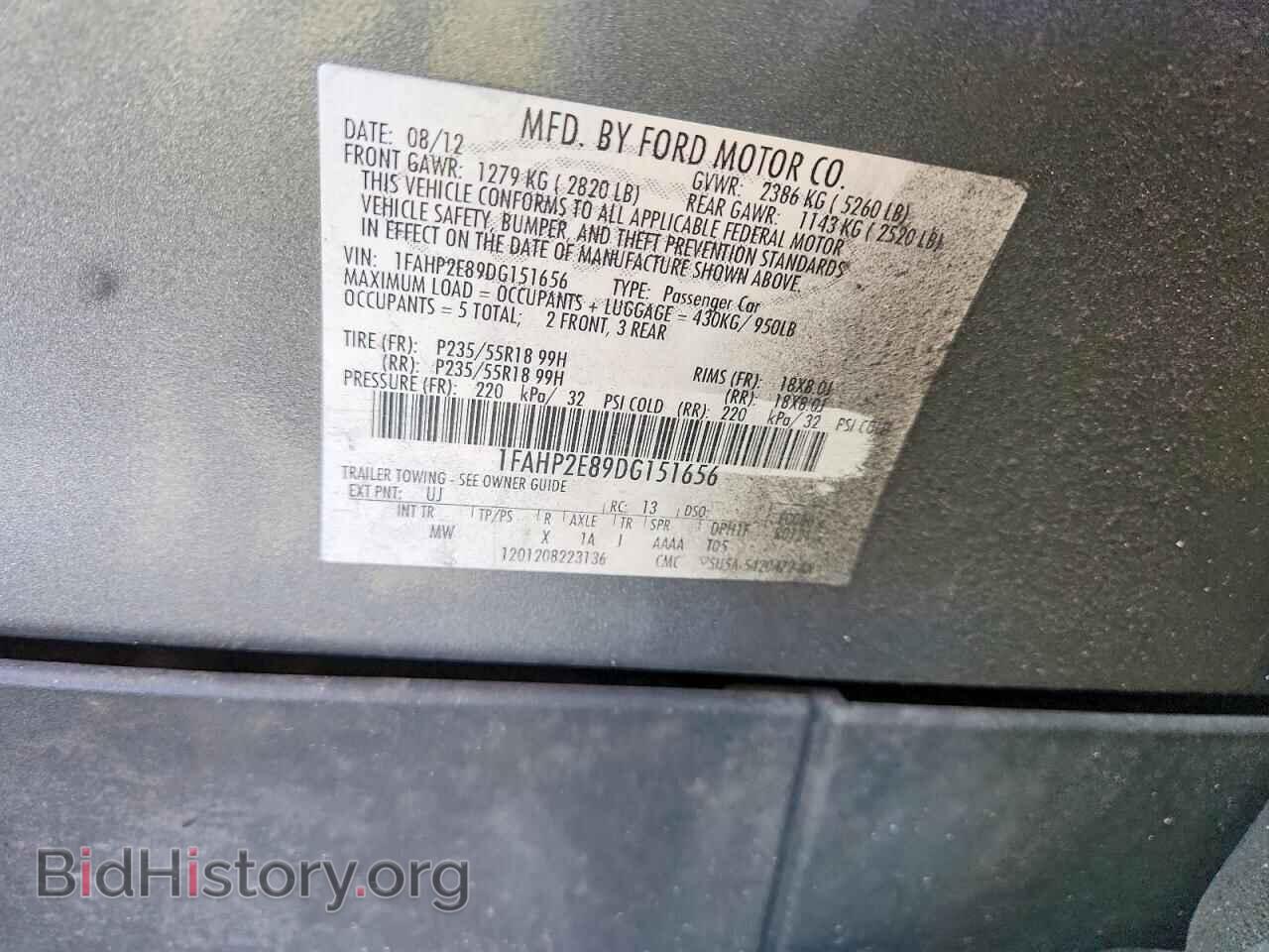 2013 FORD TAURUS - VIN: 1FAHP2E89DG151656 - Фото 12