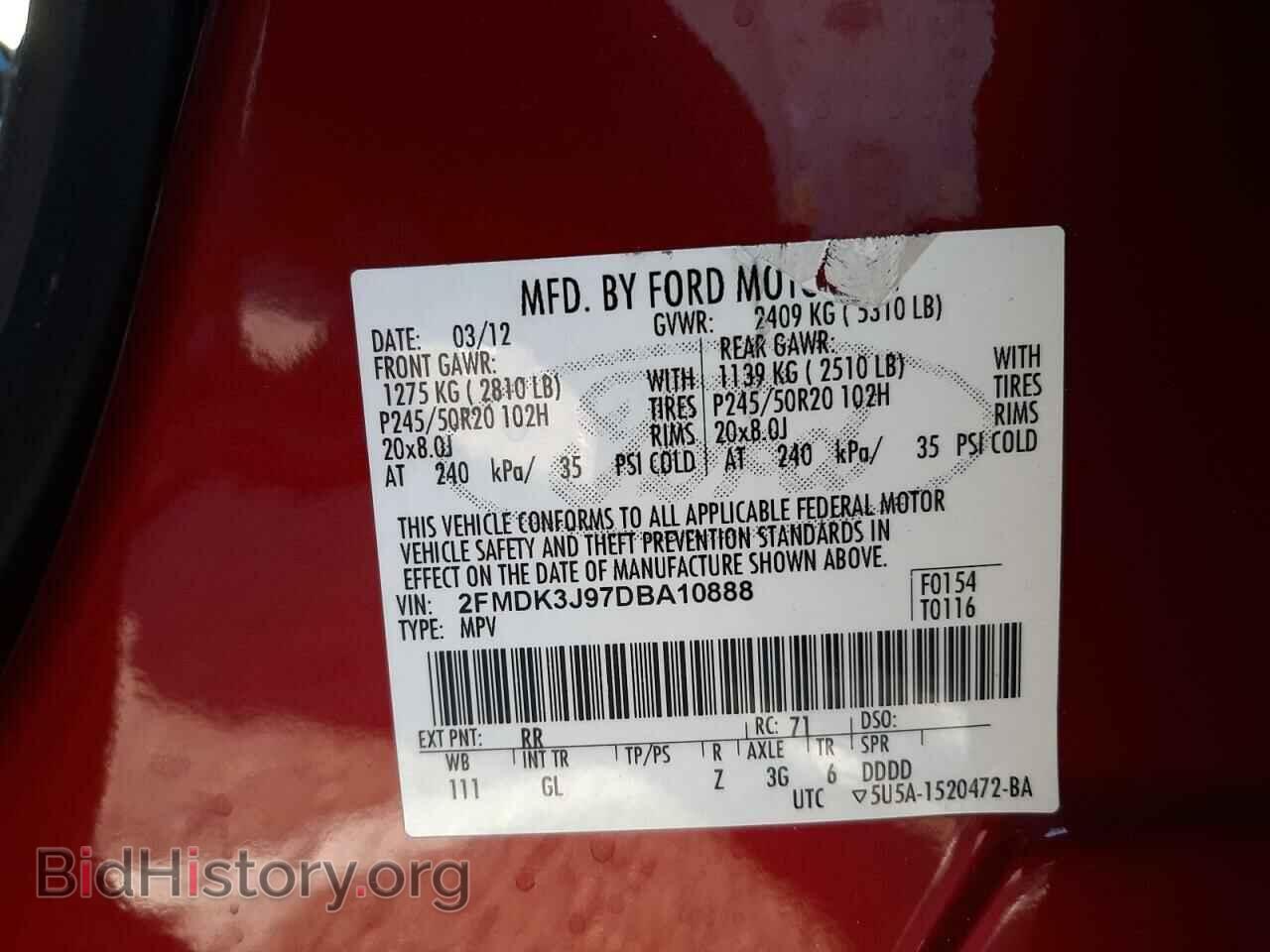 2013 FORD EDGE - VIN: 2FMDK3J97DBA10888 - Photo 10