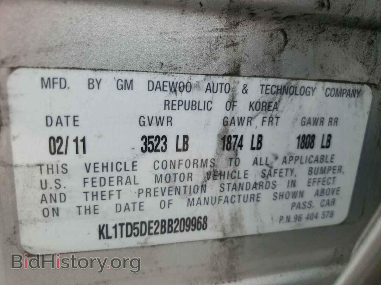2011 CHEVROLET AVEO - VIN: KL1TD5DE2BB209968 - Фото 10