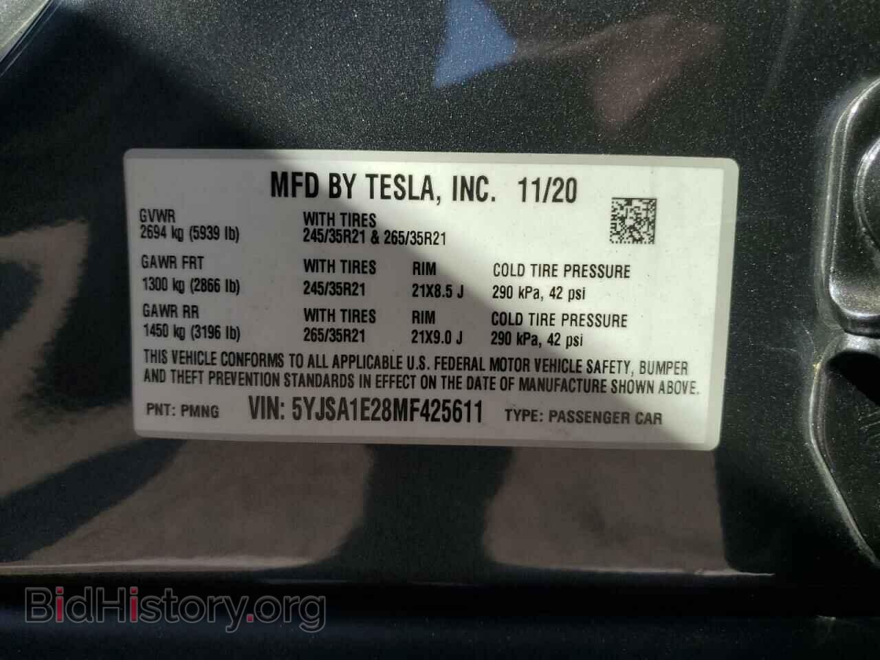 2021 TESLA MODEL S - VIN: 5YJSA1E28MF425611 - Photo 13