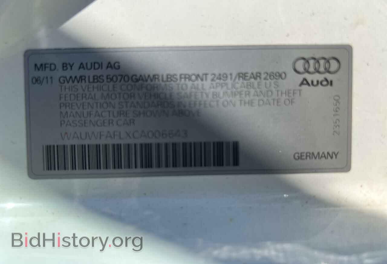2012 AUDI A4 - VIN: WAUWFAFLXCA006643 - Photo 10