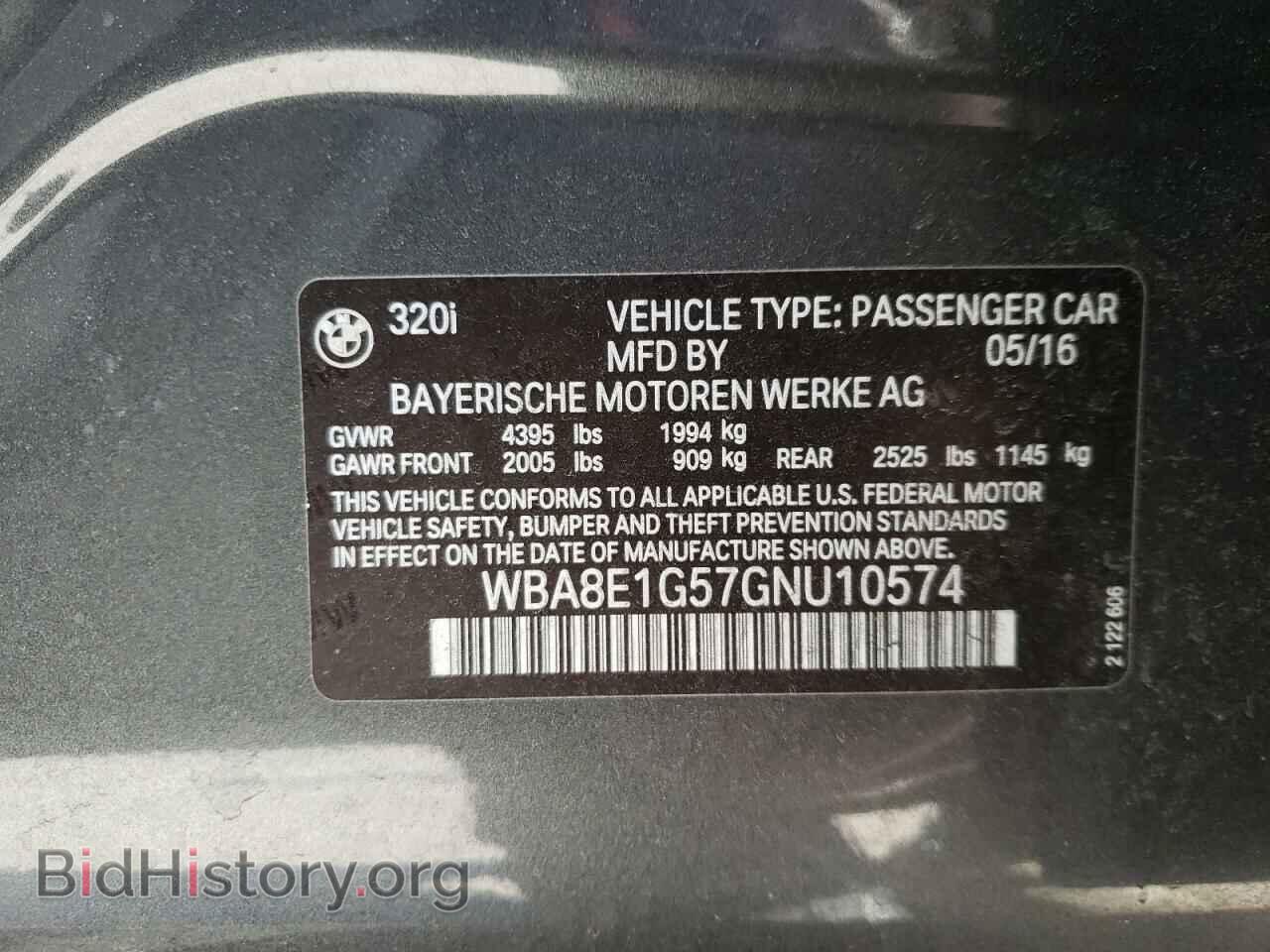 2016 BMW 3 SERIES - VIN: WBA8E1G57GNU10574 - Фото 10