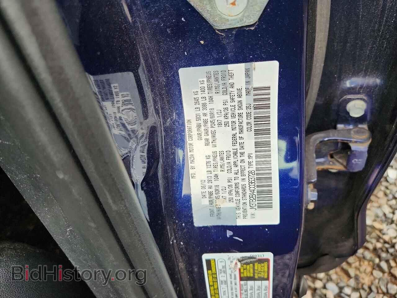 2012 MAZDA CX-9 - VIN: JM3TB2BA4C0363728 - Фото 13