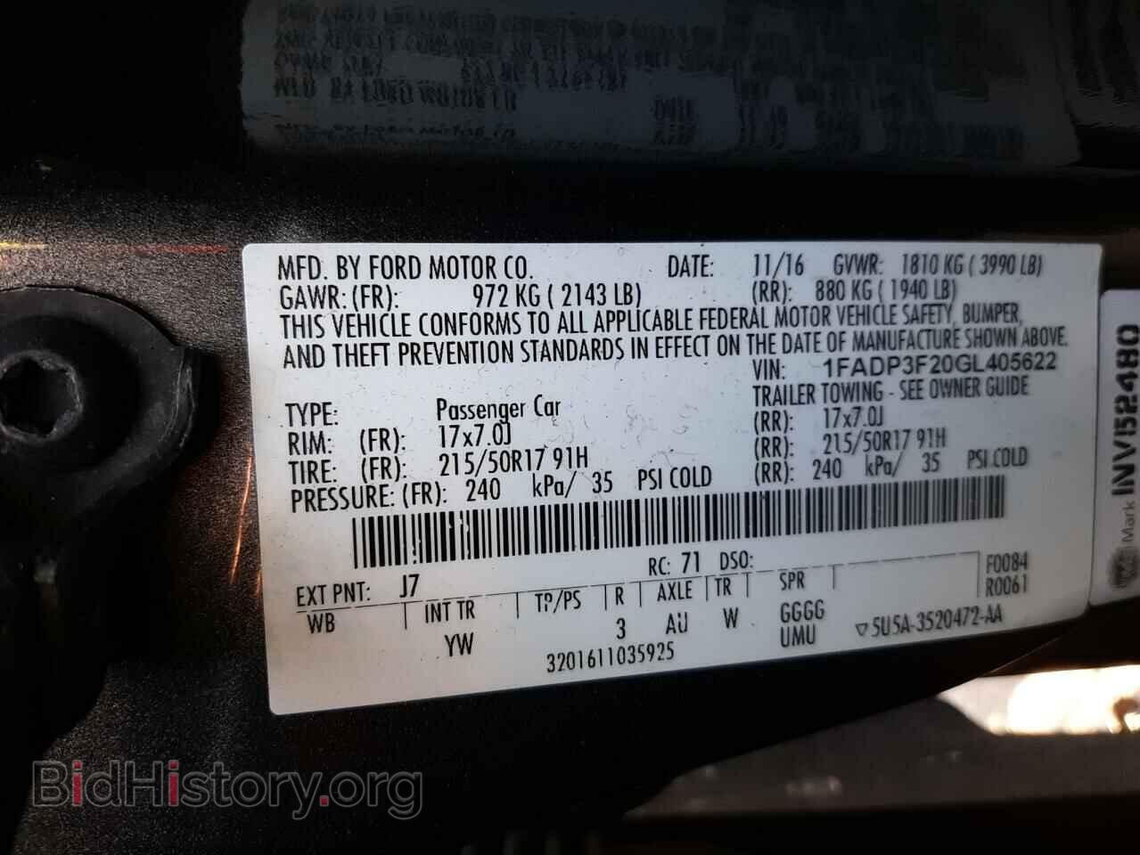 2016 FORD FOCUS - VIN: 1FADP3F20GL405622 - Photo 12