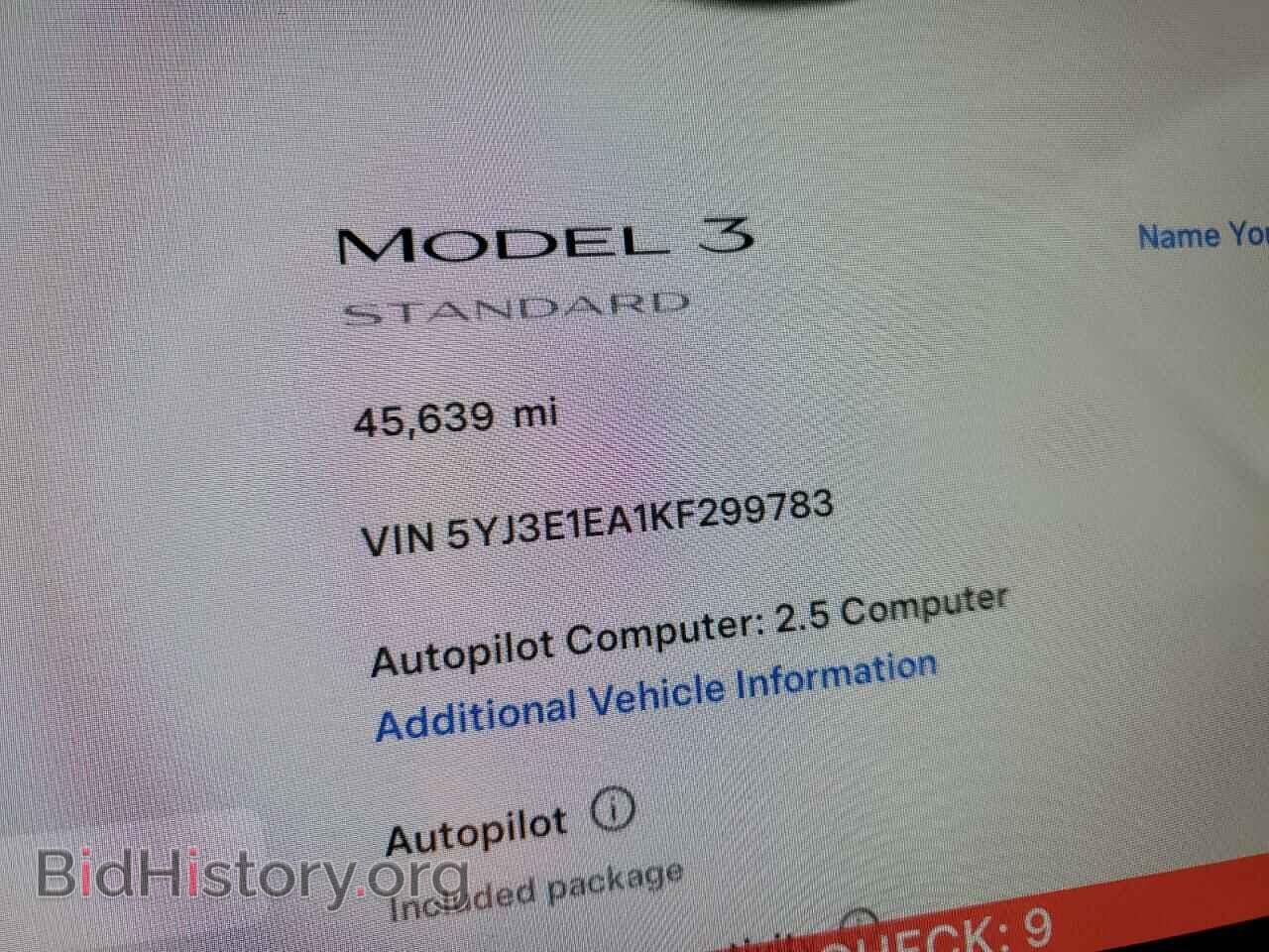 2019 TESLA MODEL 3 - VIN: 5YJ3E1EA1KF299783 - Фото 9