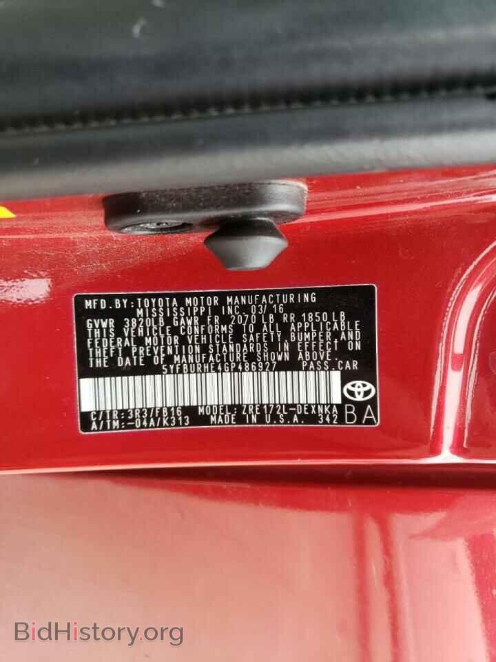 2016 TOYOTA COROLLA - VIN: 5YFBURHE4GP486927 - Photo 10