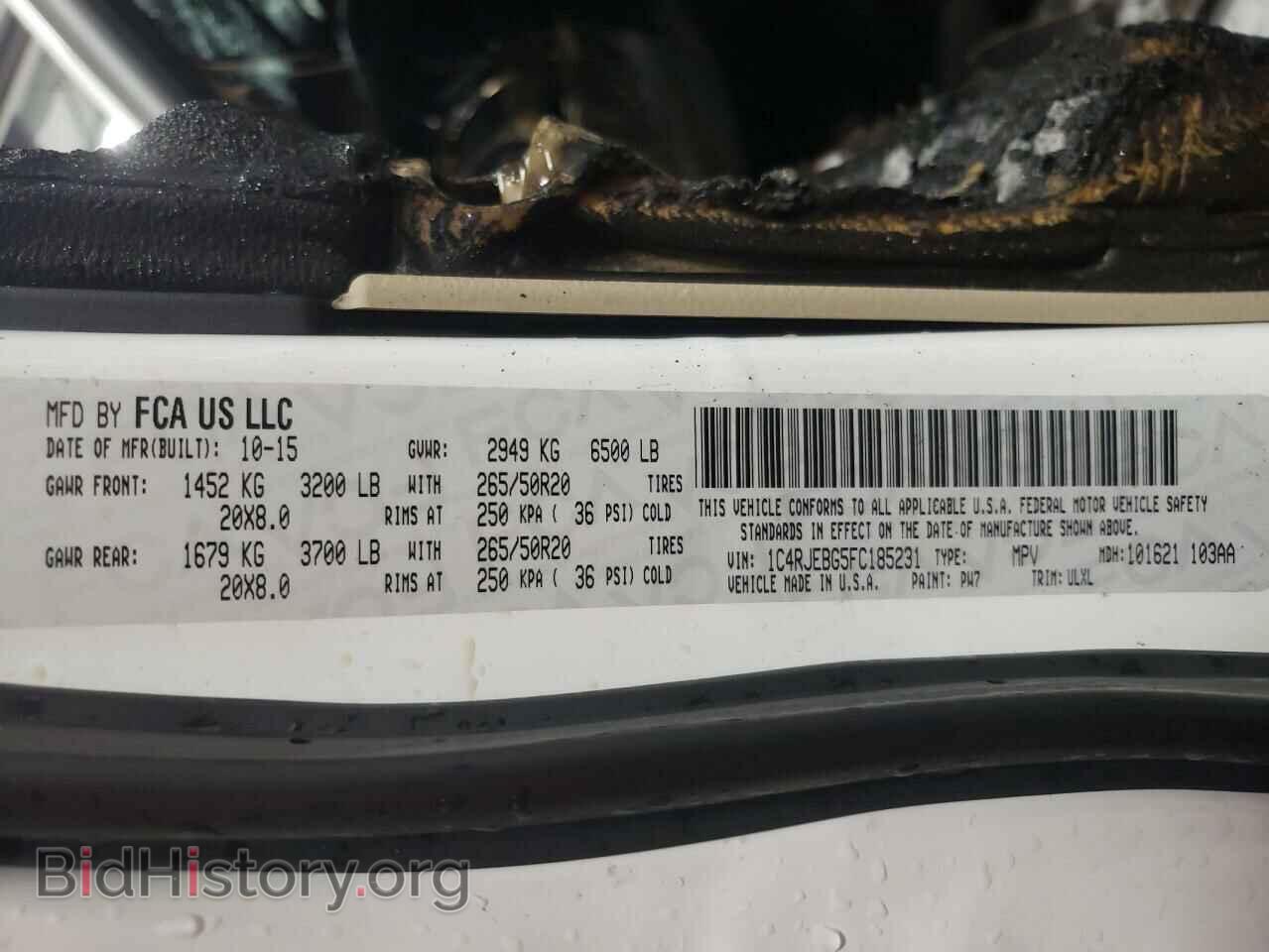 2015 JEEP CHEROKEE - VIN: 1C4RJEBG5FC185231 - Фото 10