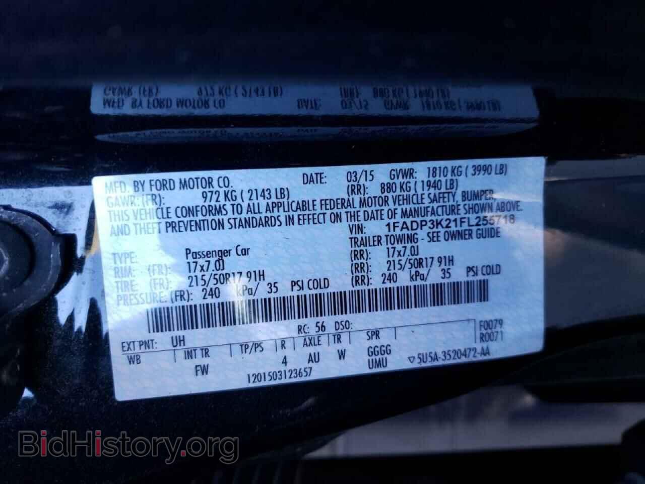 2015 FORD FOCUS - VIN: 1FADP3K21FL255718 - Фото 10