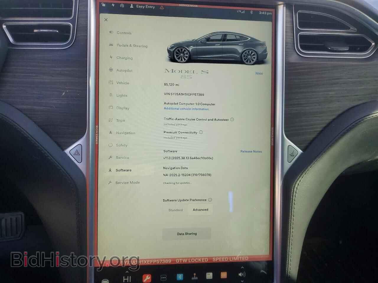 2014 TESLA MODEL S - VIN: 5YJSA1H1XEFP57389 - Photo 9