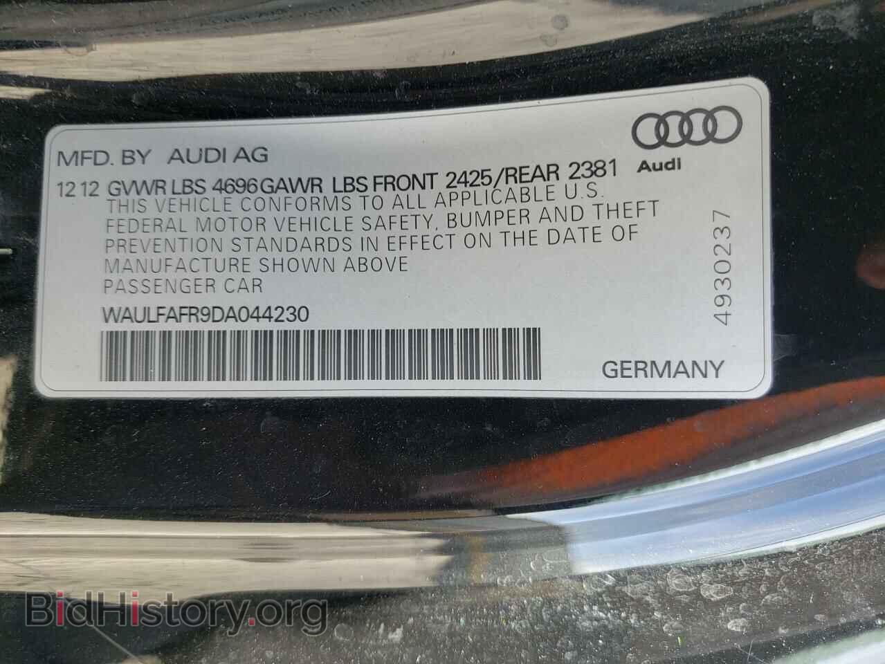 2013 AUDI A5 - VIN: WAULFAFR9DA044230 - Фото 10
