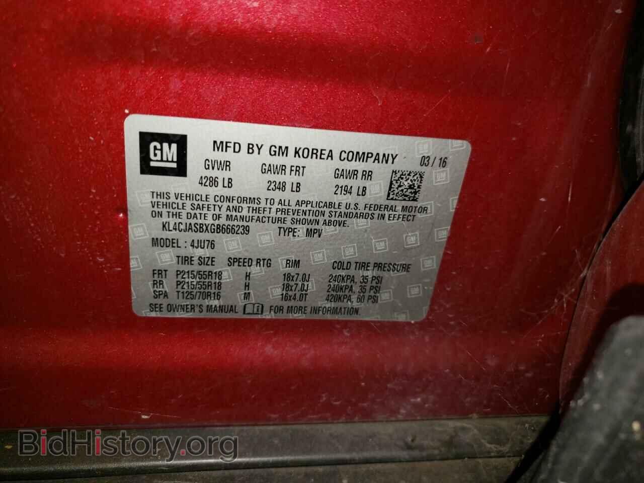 2016 BUICK ENCORE - VIN: KL4CJASBXGB666239 - Фото 10