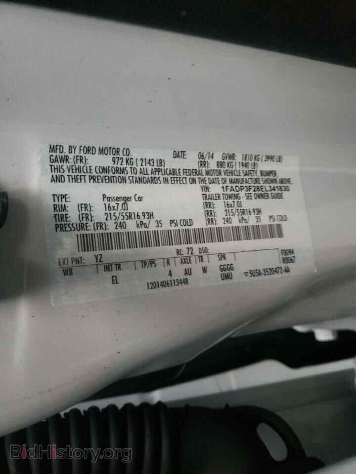 2014 FORD FOCUS - VIN: 1FADP3F28EL341830 - Фото 10
