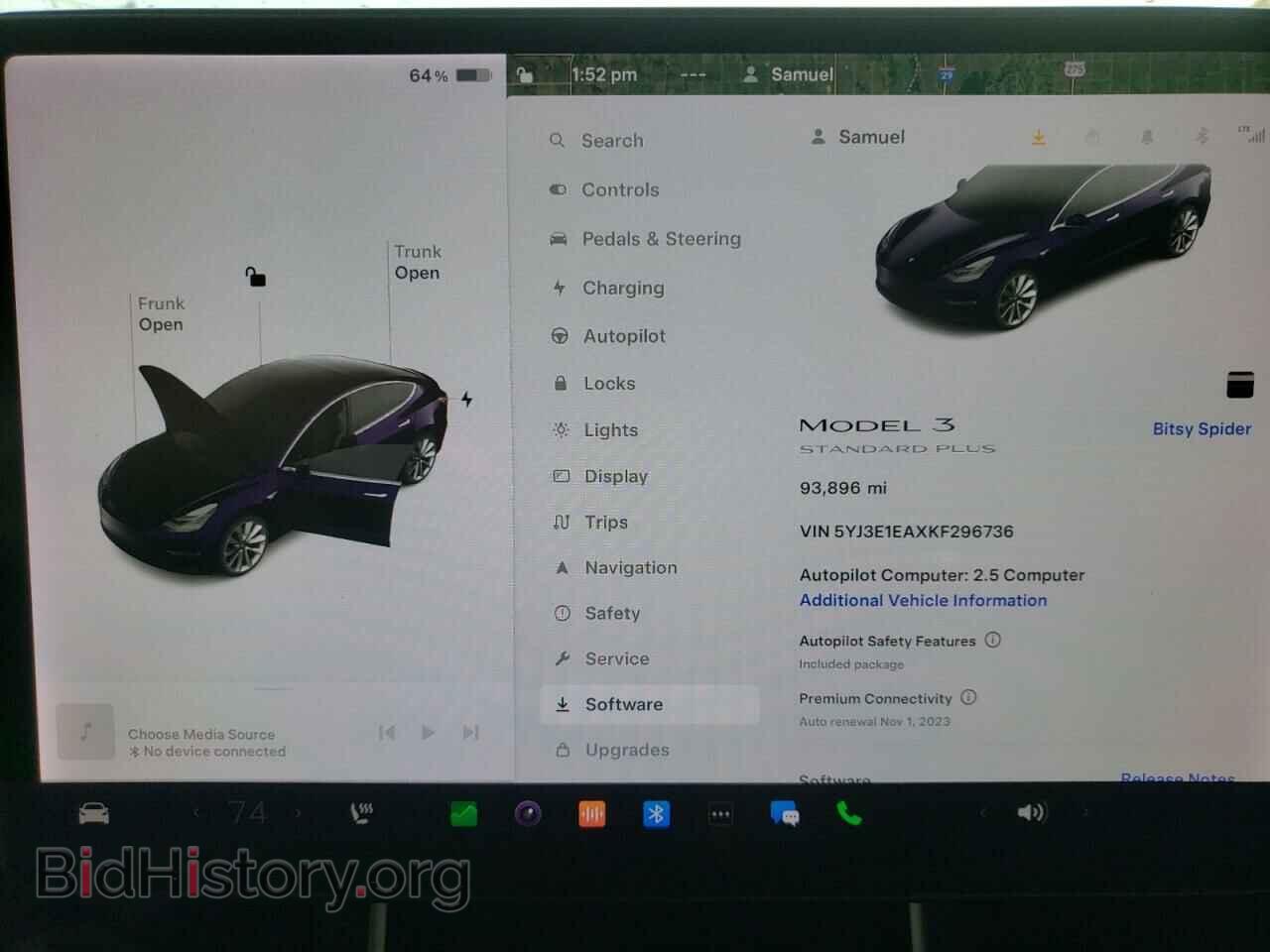 2019 TESLA MODEL 3 - VIN: 5YJ3E1EAXKF296736 - Фото 9