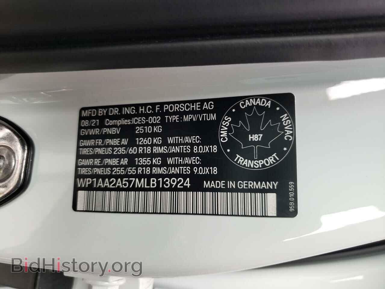 2021 PORSCHE MACAN - VIN: WP1AA2A57MLB13924 - Photo 10