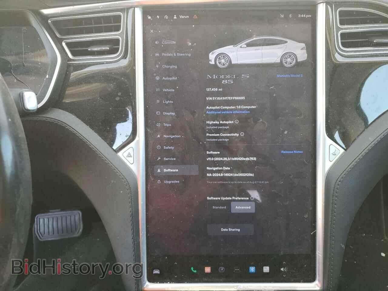 2014 TESLA MODEL S - VIN: 5YJSA1H17EFP66695 - Фото 9