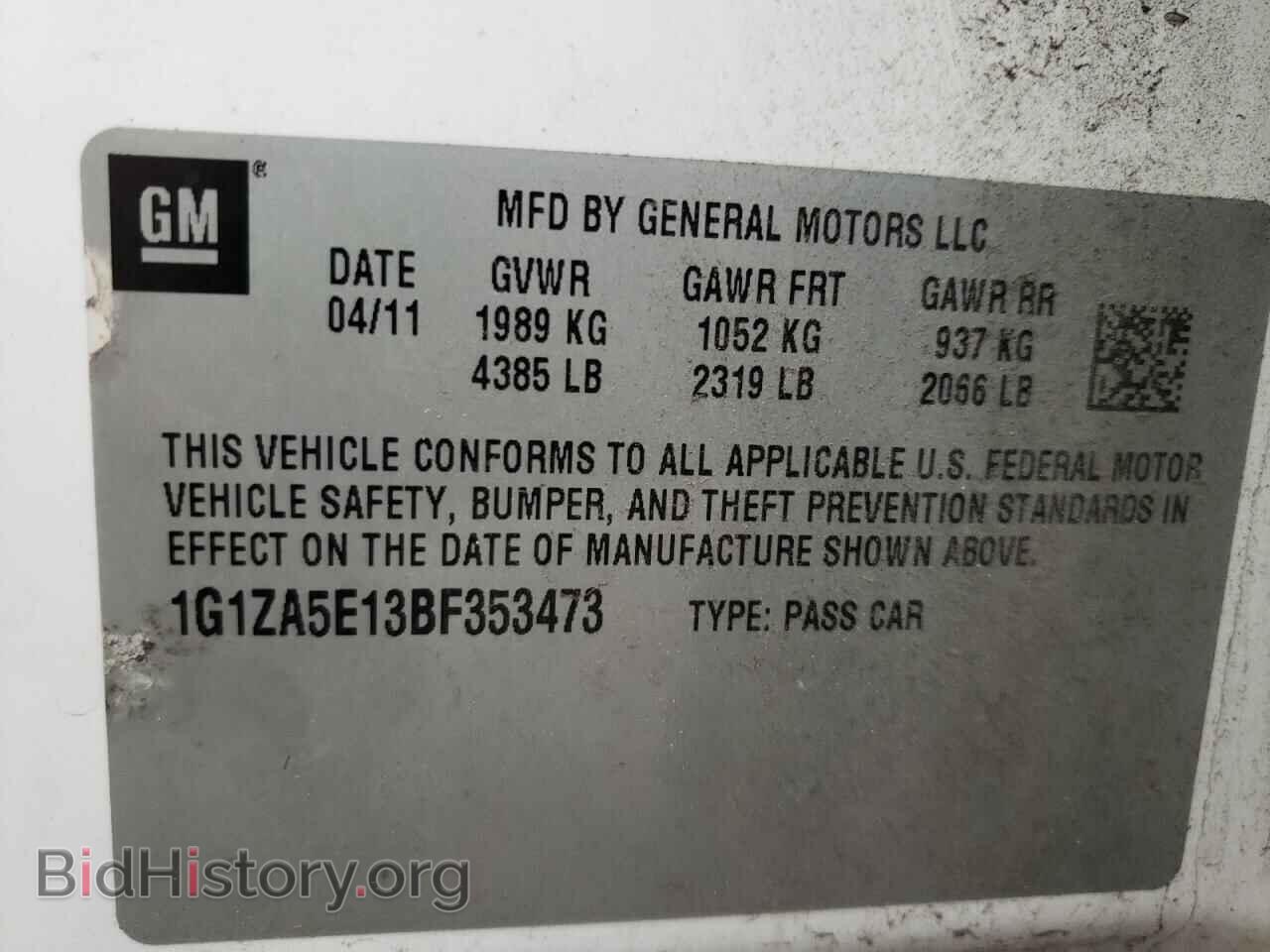 2011 CHEVROLET MALIBU - VIN: 1G1ZA5E13BF353473 - Фото 10