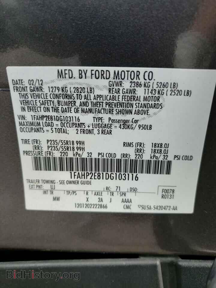 2013 FORD TAURUS - VIN: 1FAHP2E81DG103116 - Photo 10