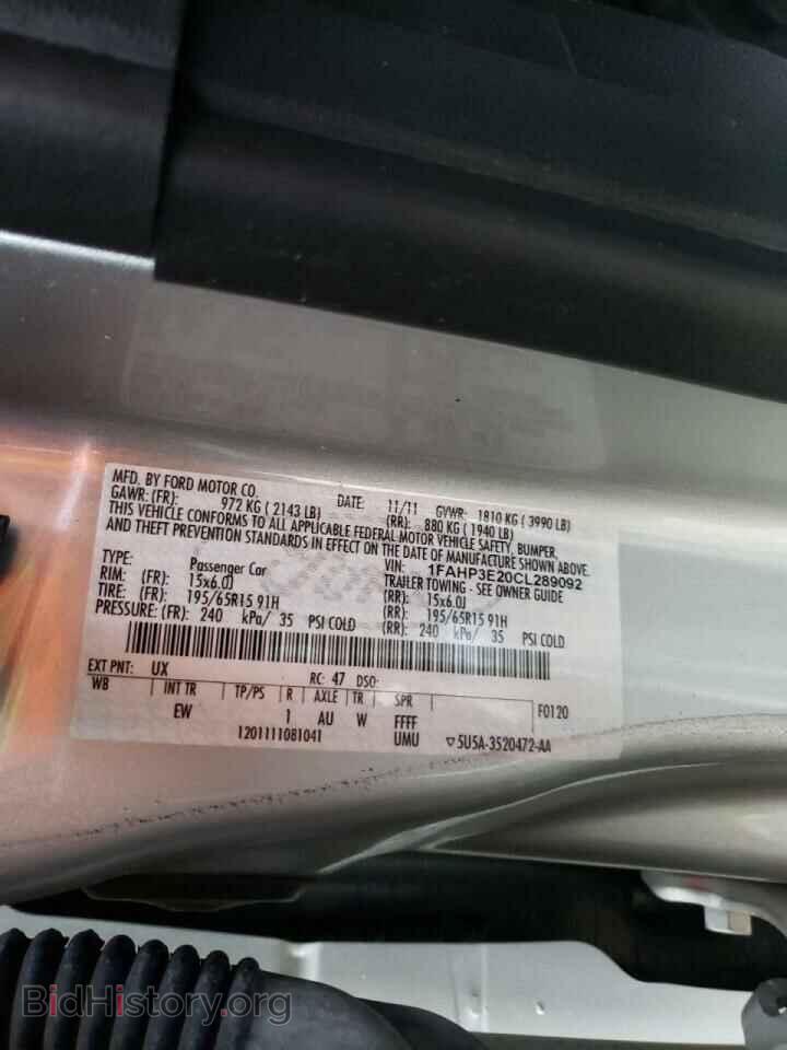 2012 FORD FOCUS - VIN: 1FAHP3E20CL289092 - Фото 10