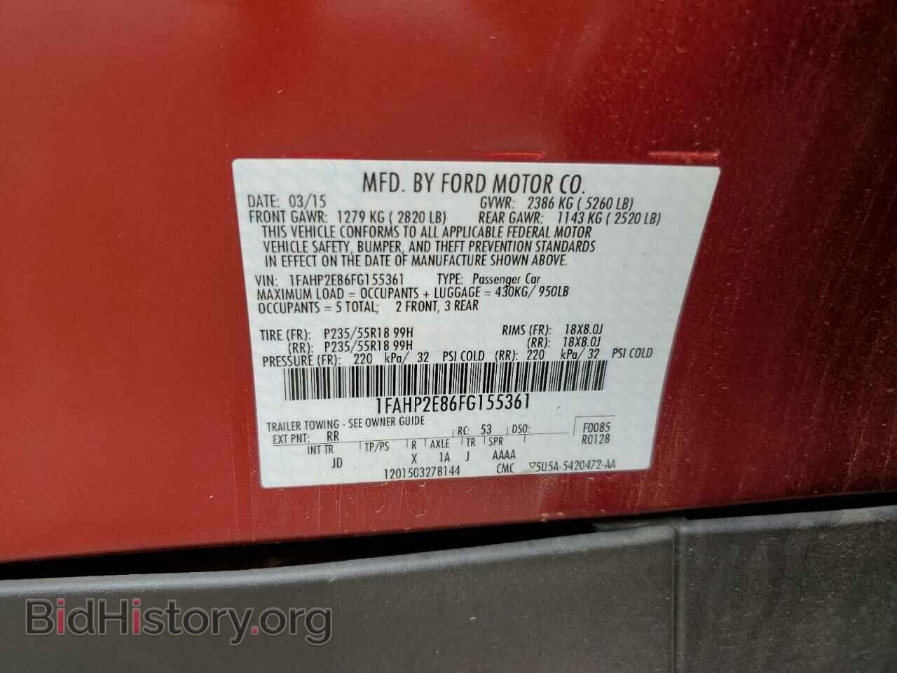 2015 FORD TAURUS - VIN: 1FAHP2E86FG155361 - Photo 12